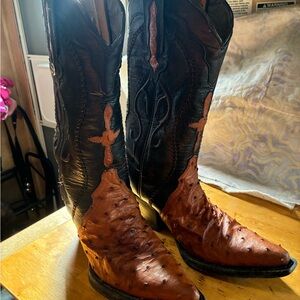 Womens Black and Brown Western Cowboy Boots